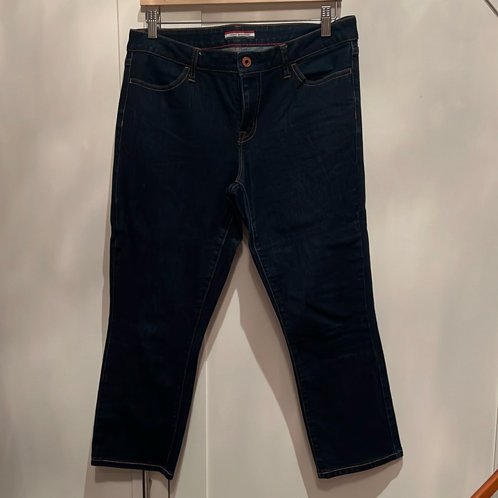 Tommy Hilfiger dark indigo 4-way stretch crop denim jean Size US10